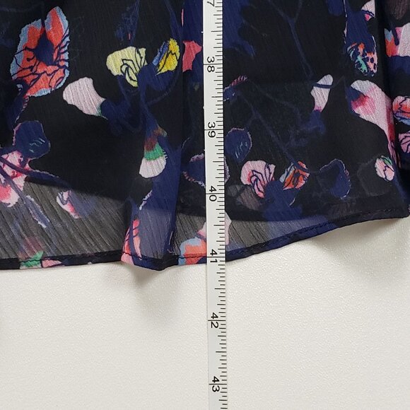 Jason Wu Collective x RTR Pre-Loved Navy Floral Ruched Dress Fit & Flare Pick Sz - Picture 4 of 16